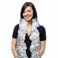 6' White Feather Boa with Silver Tinsel